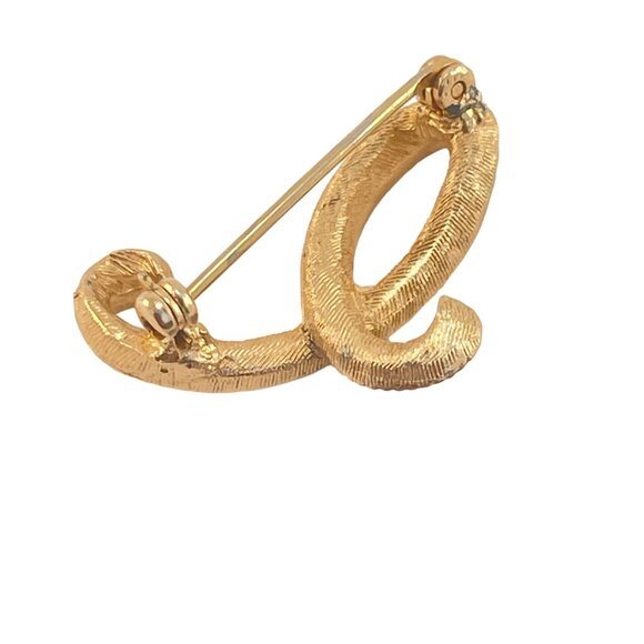 Initial E Pin Brooch Textured Mid Century Vintage - Picture 5 of 5